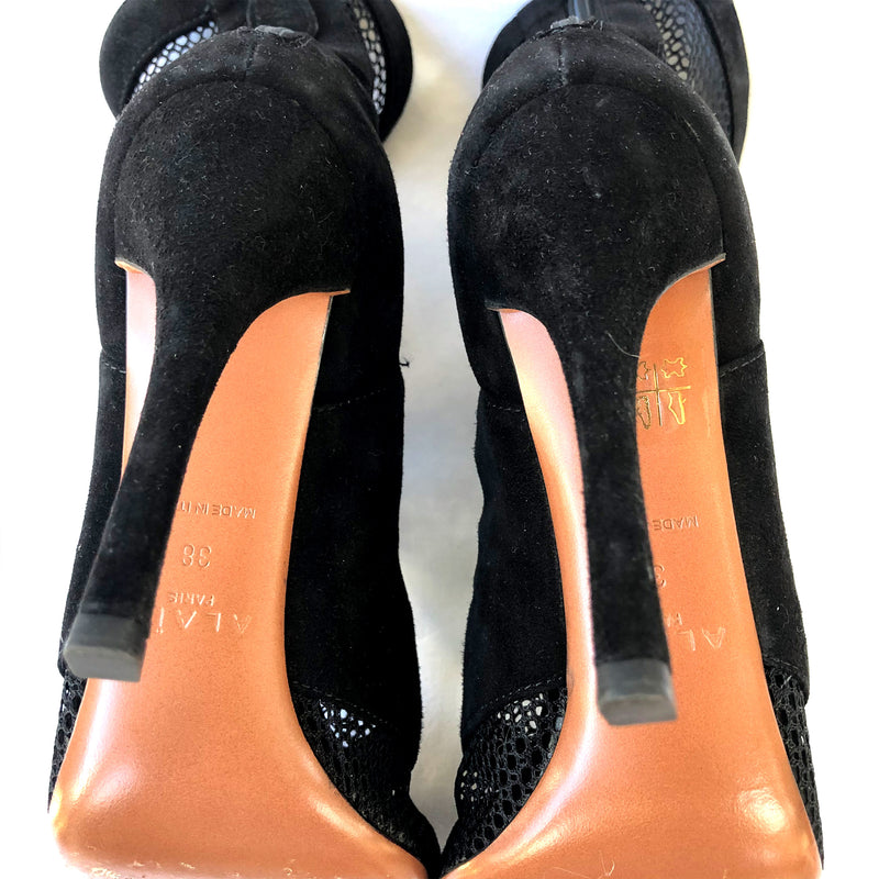 ALAÏA black suede heels
