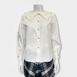 pre-loved ALESSANDRA RICH white cotton shirt | Size UK6