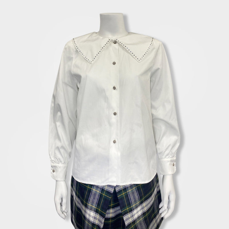 pre-loved ALESSANDRA RICH white cotton shirt | Size UK6
