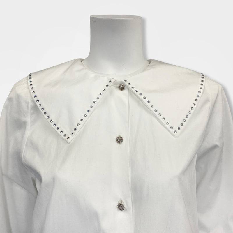pre-owned ALESSANDRA RICH white cotton shirt | Size UK6