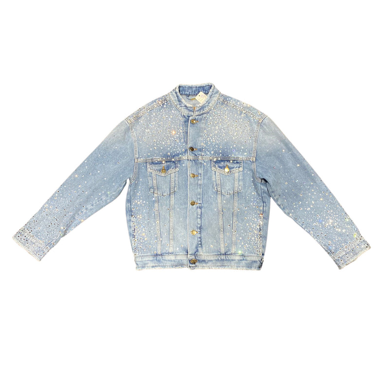 pre-loved Alexandre Vauthier denim jacket with crystals | Size M