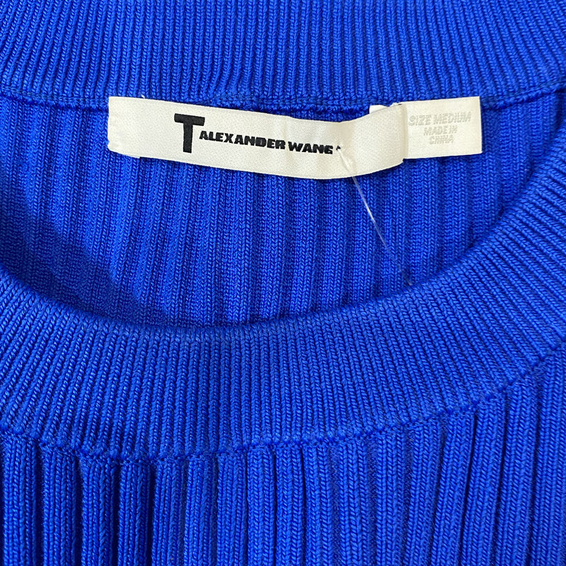 T by Alexander Wang Blue Cropped Top