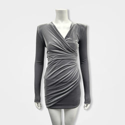 pre-loved ALEXANDRE VAUTHIER grey velvet dress | Size FR36
