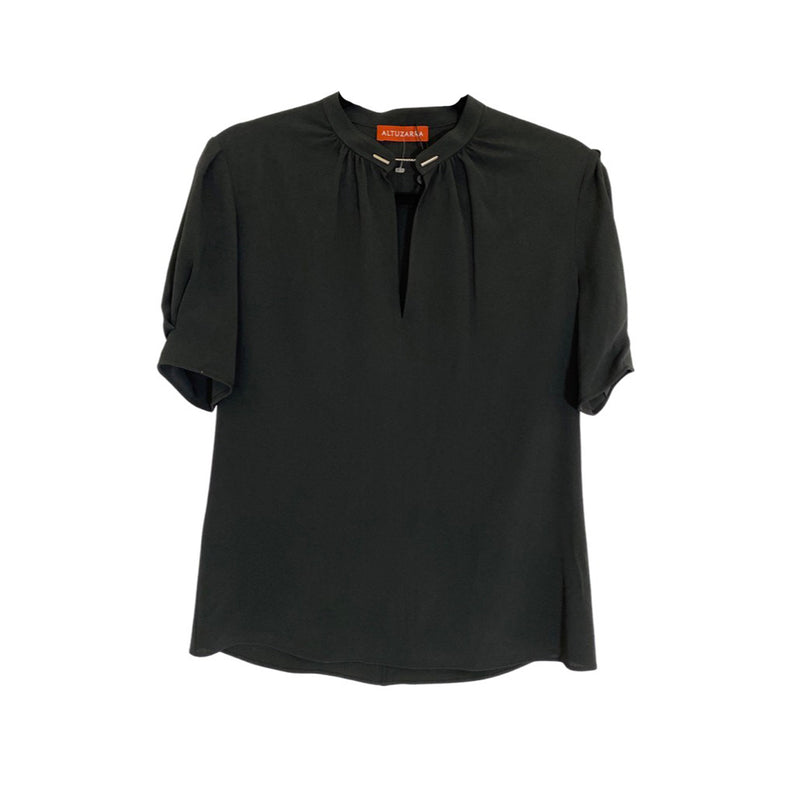 pre-owned Altuzzara black silk blouse | Size FR36