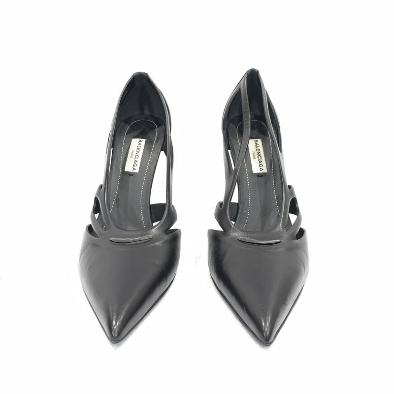 second hand Balenciaga black pointed toe heels 