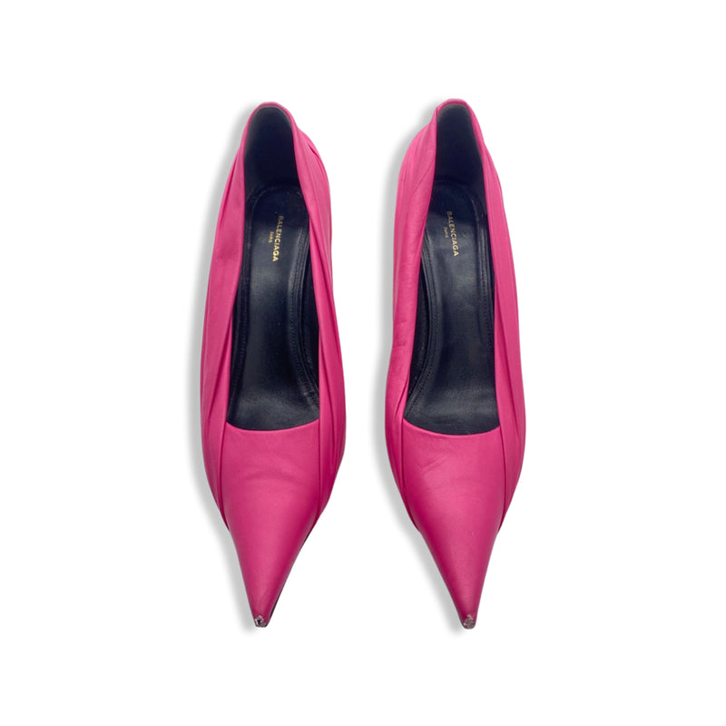 second-hand BALENCIAGA fuchsia leather Knife pumps | Size 39