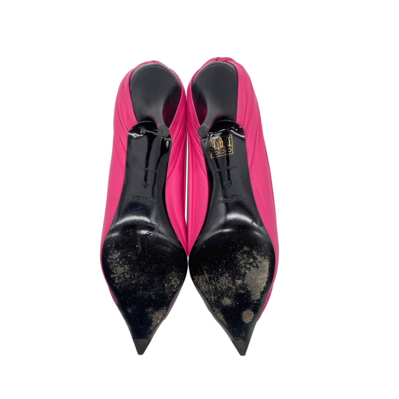 BALENCIAGA fuchsia leather Knife pumps