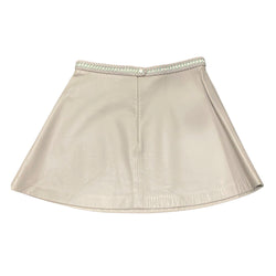 pre-loved Balenciaga light grey leather mini skirt | Size FR38