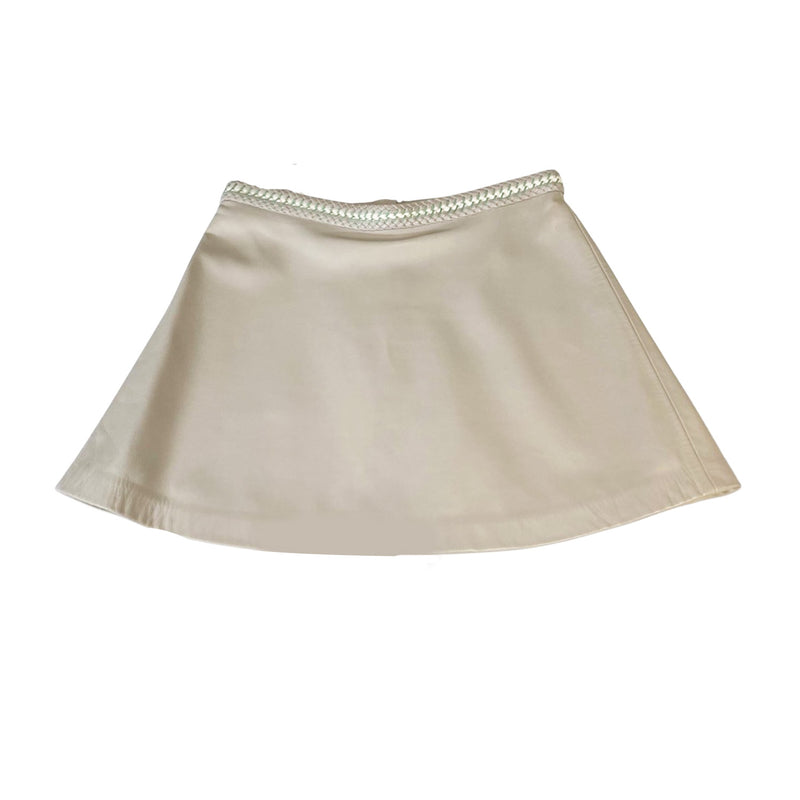 pre-owned Balenciaga light grey leather mini skirt | Size FR38