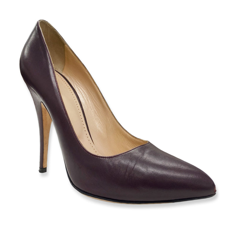 pre-loved BALLY burgundy leather pumps | Size 39