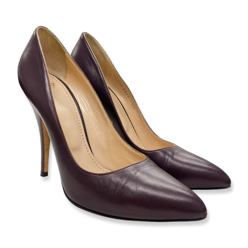 pre-owned BALLY burgundy leather pumps | Size 39