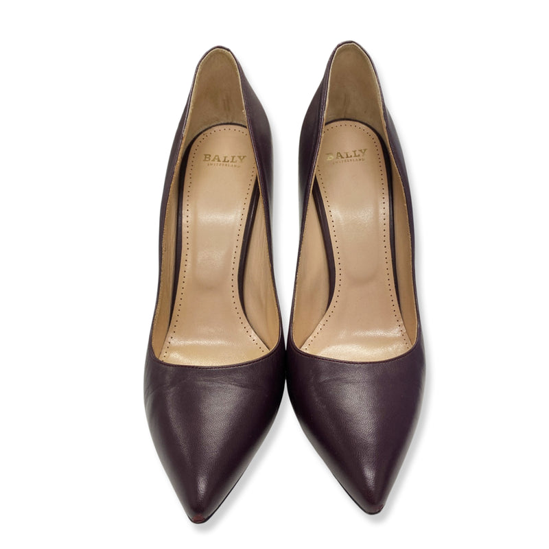 second-hand BALLY burgundy leather pumps | Size 39