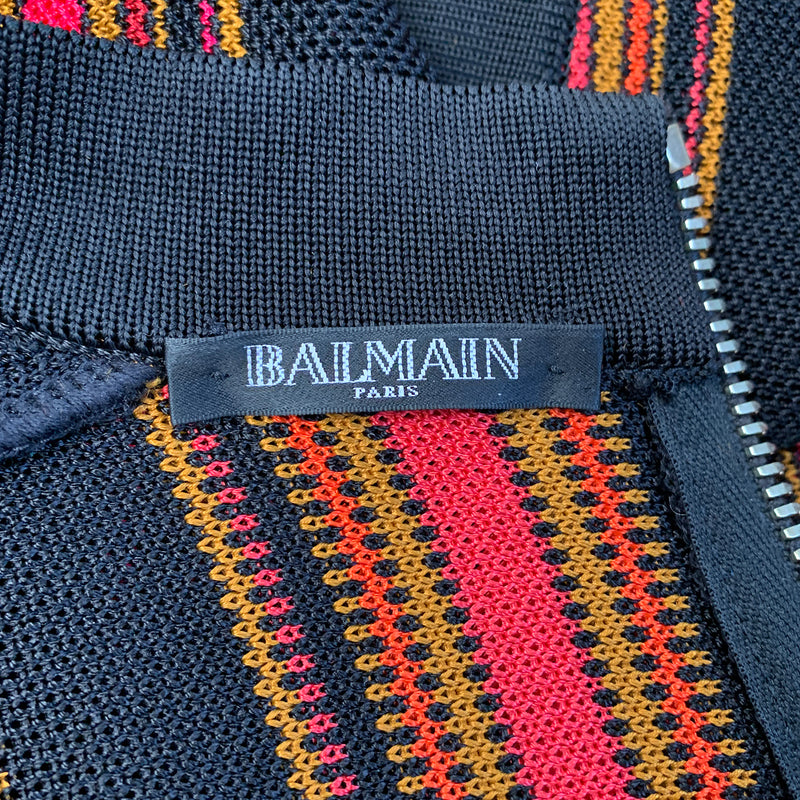 Balmain striped black and orange dress