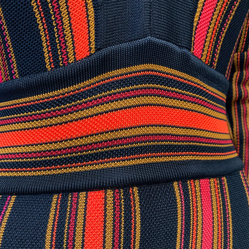 Balmain striped black and orange dress