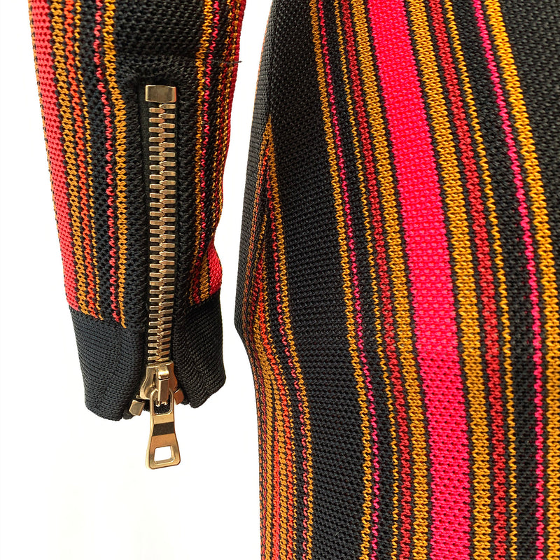 Balmain striped black and orange dress