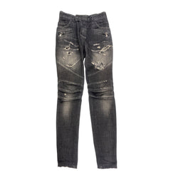 pre-loved BALMAIN black ripped jeans | Size 32