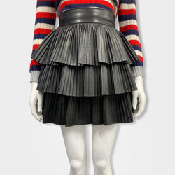 pre-loved BALMAIN black leather mini skirt | Size FR34