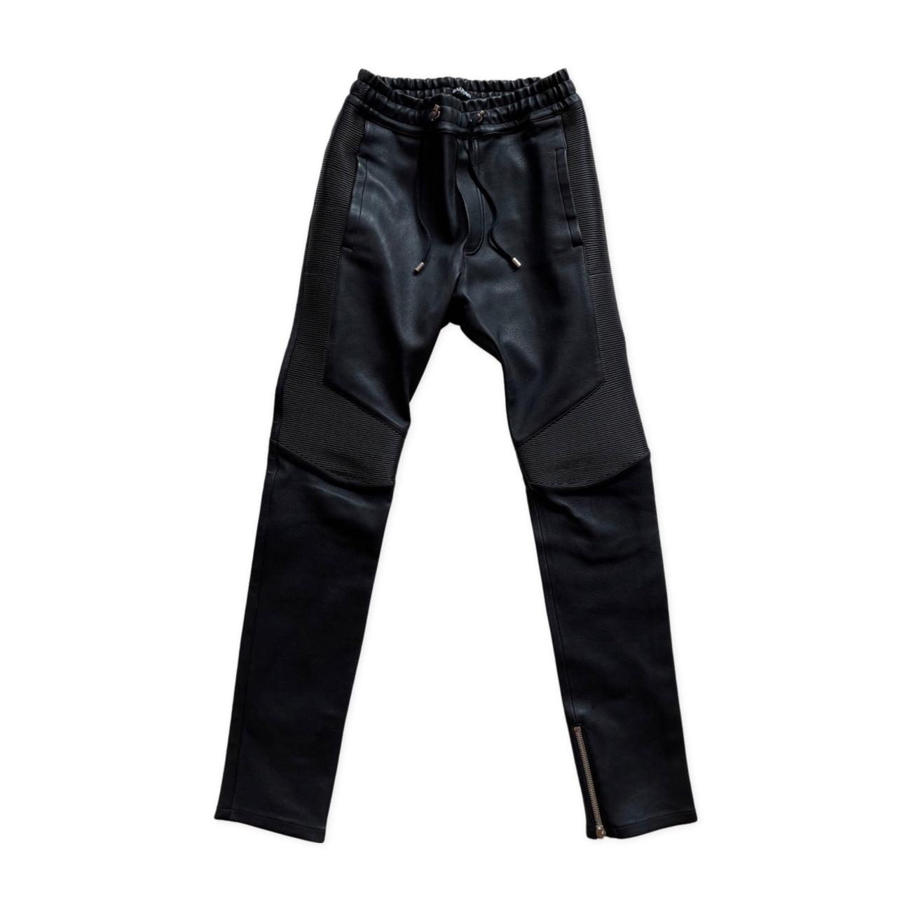 Balmain Black Skinny Leather Pants S Balmain