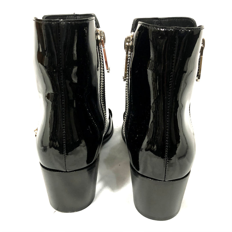Balmain black patent leather boots