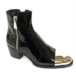 Balmain black patent leather boots 