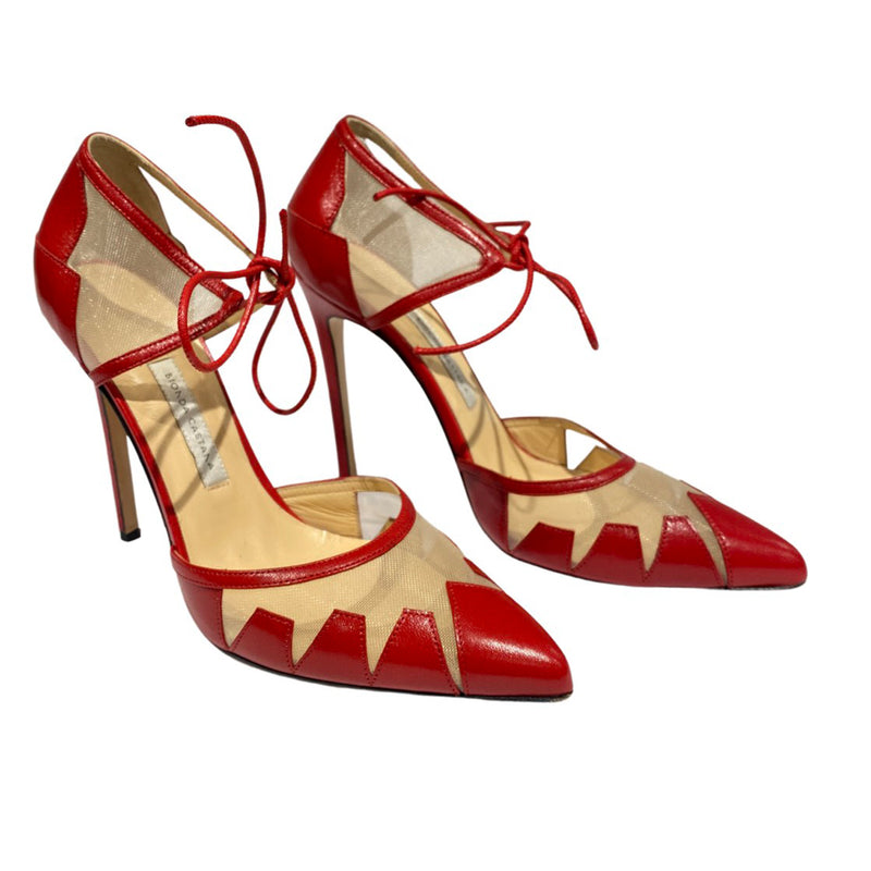 pre-loved BIONDA CASTANA red leather heels | Size 36