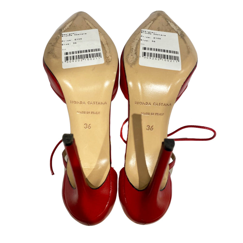 BIONDA CASTANA red leather heels