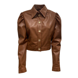 pre-owned BOGDAR brown leather jacket | Size XS