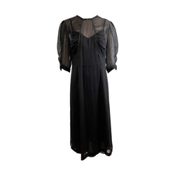 pre-loved Bottega Veneta black mid-length dress | Size IT44