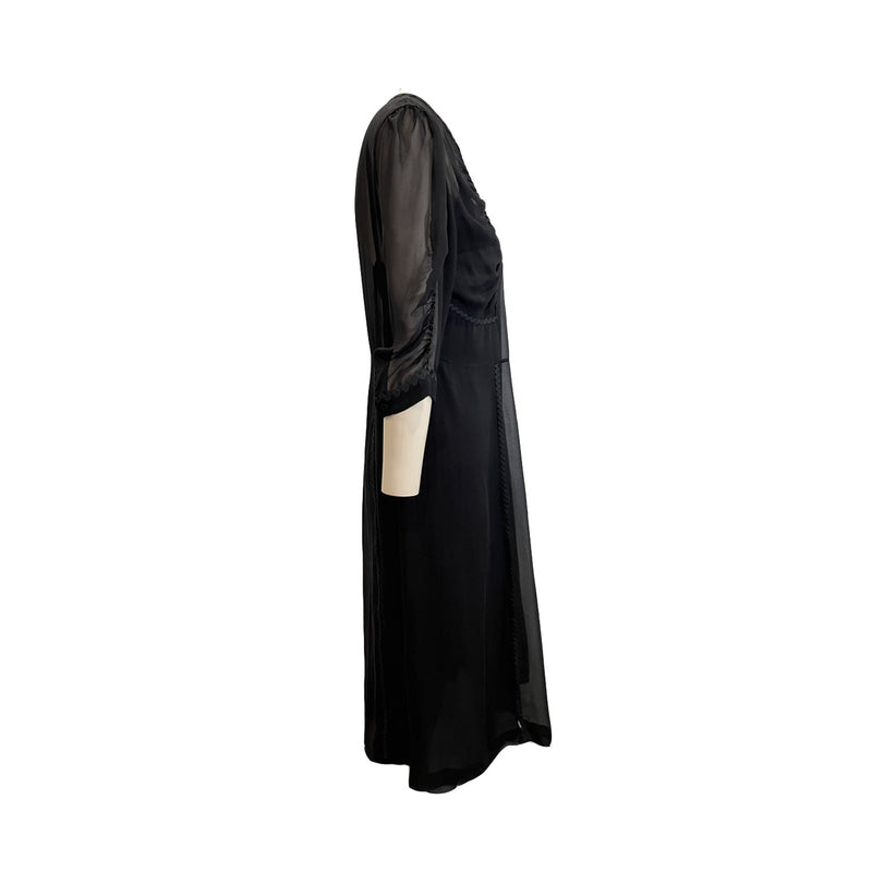 second-hand Bottega Veneta black mid-length dress | Size IT44
