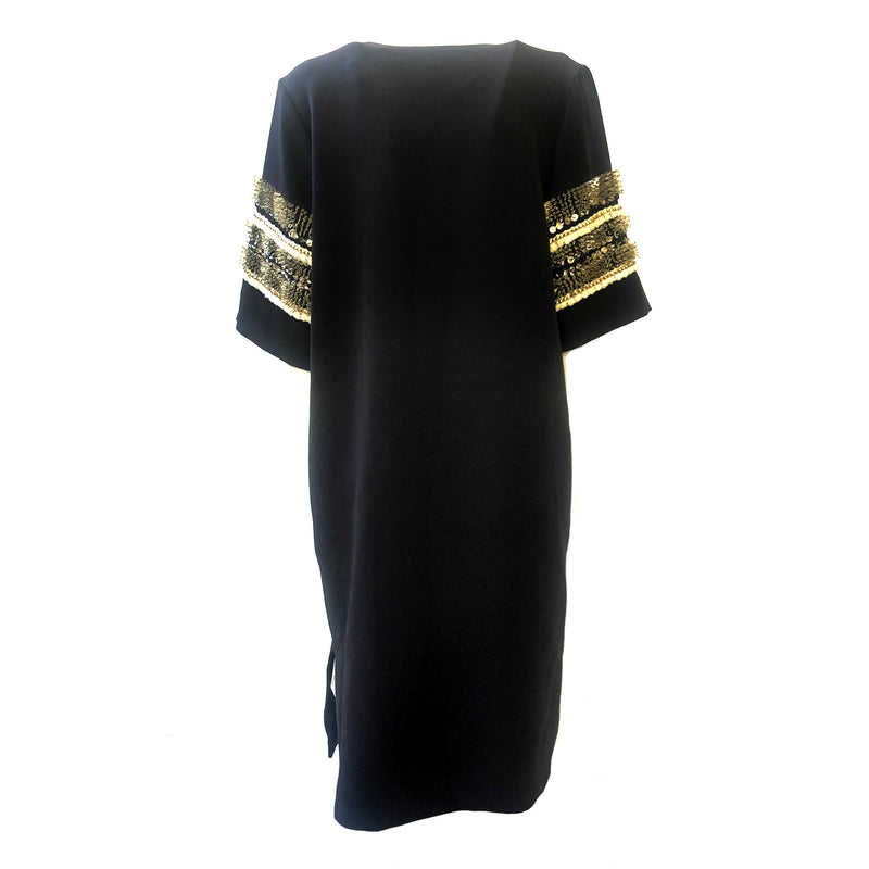 BY MALENE BIRGER Jatilia black embellished sleeves dress