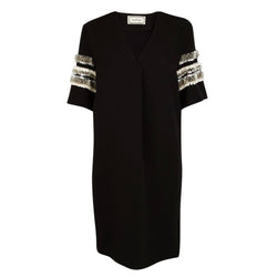 BY MALENE BIRGER Jatilia black embellished sleeves dress