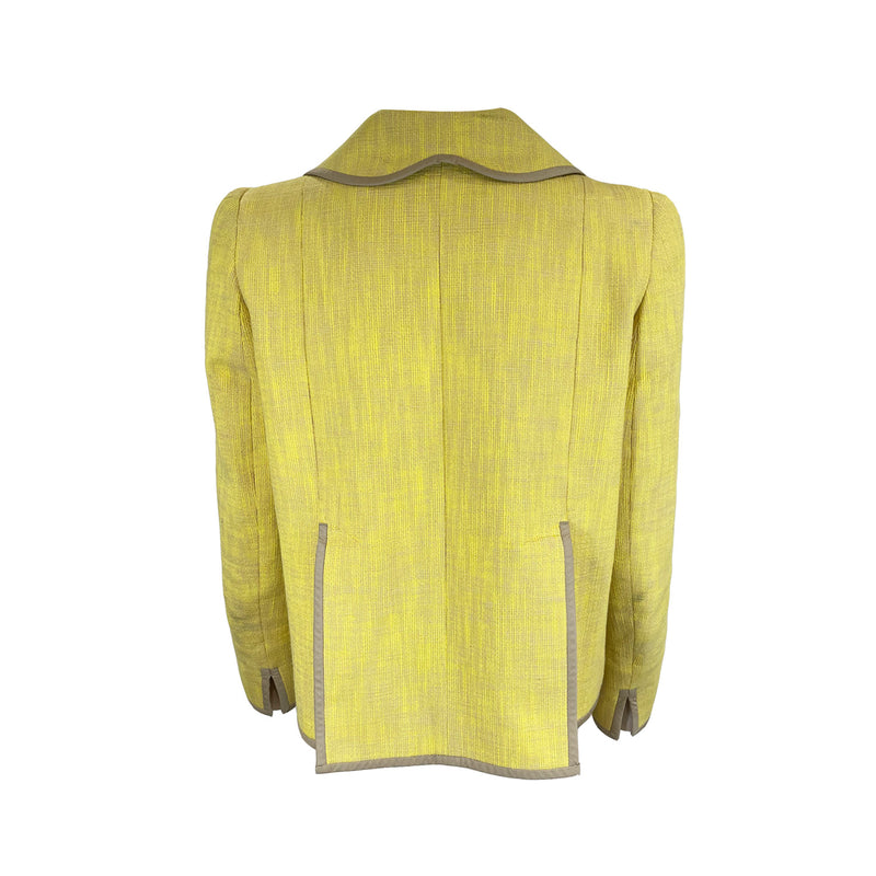 pre-owned Carven yellow double-breasted jacket | Size FR36