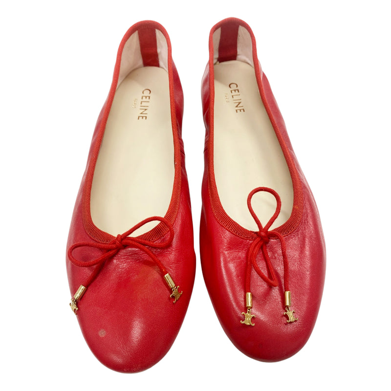 second-hand CELINE red leather ballerina flats | Size 40