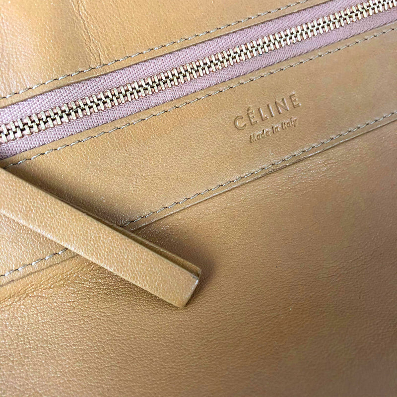 CÉLINE Cabas beige leather tote