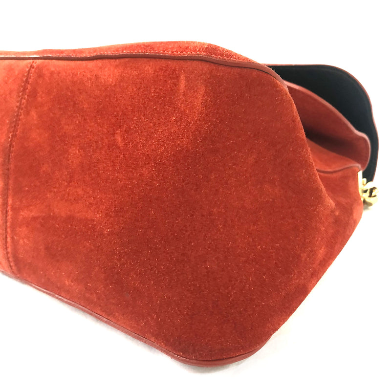 CÉLINE orange suede handbag