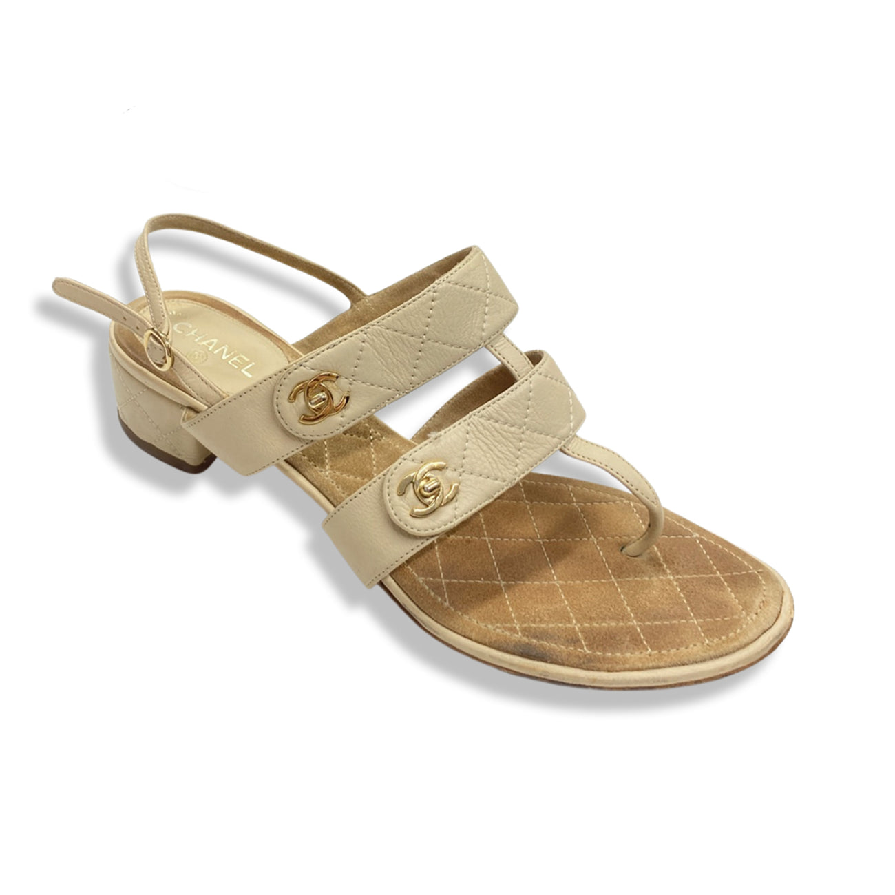 CHANEL beige leather sandals – Loop Generation