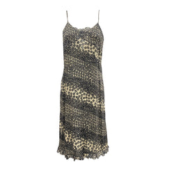 pre-loved CHANEL black cotton flower print dress | Size FR42