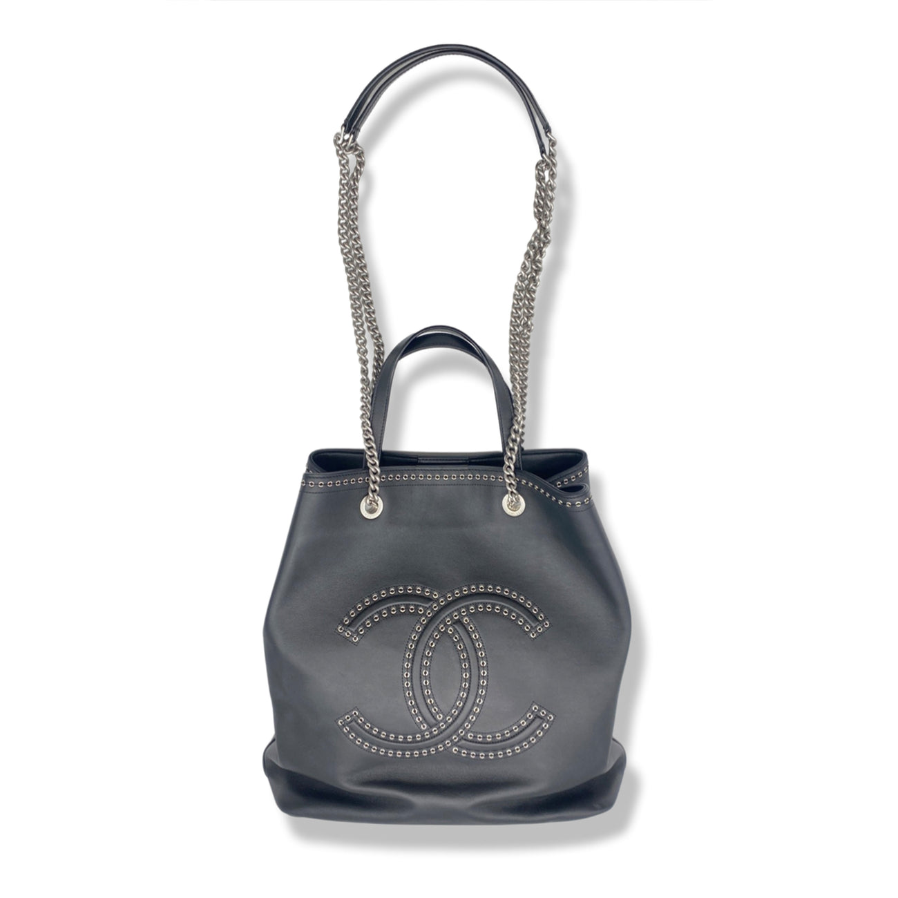 CHANEL black leather Deauville tote bag – Loop Generation