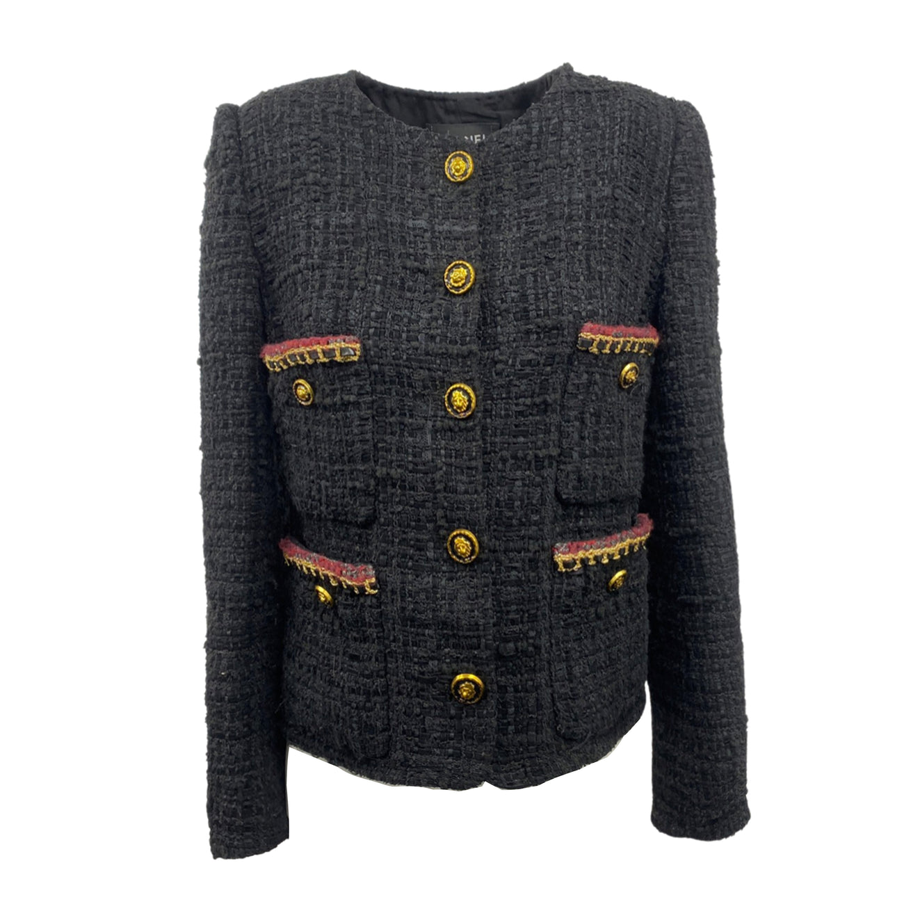 Black Tweed Jacket + Short + Chanel CF