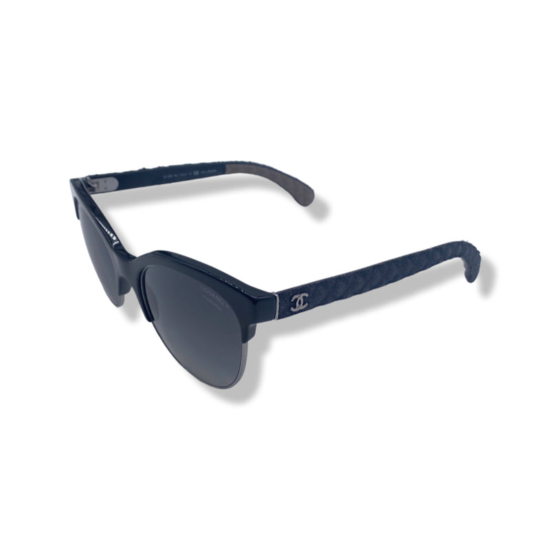 second-hand CHANEL black and navy sunglasses