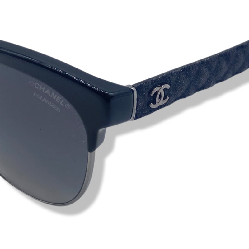 pre-owned CHANEL black and navy sunglasses