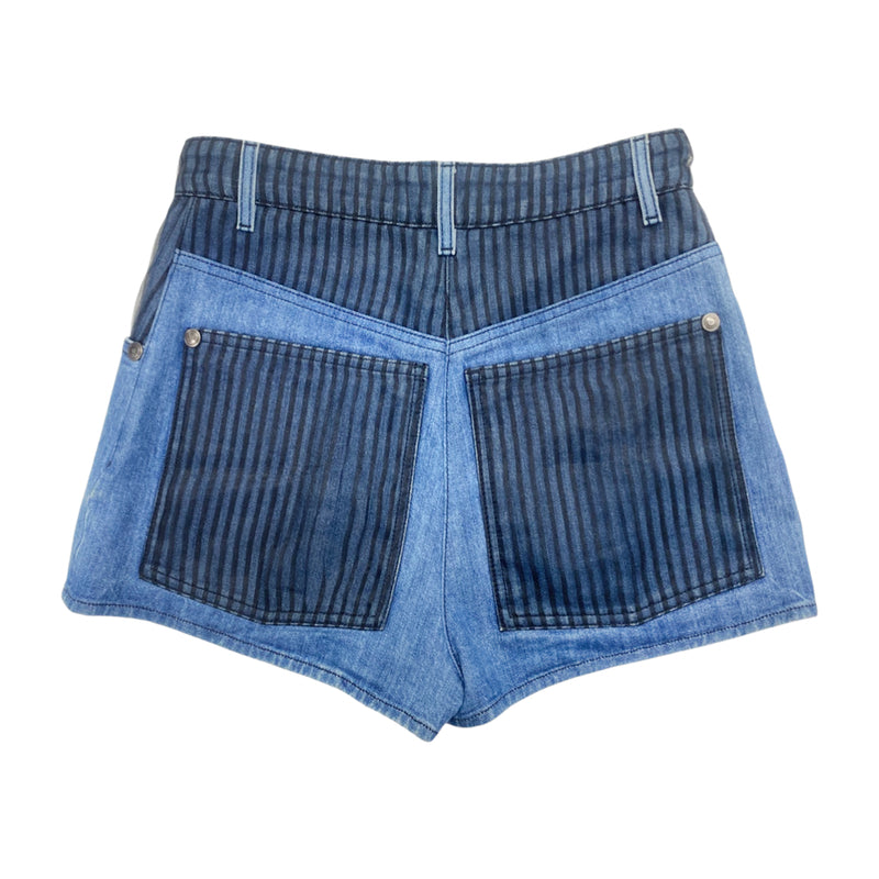second-hand CHANEL blue denim mini shorts | Size FR36