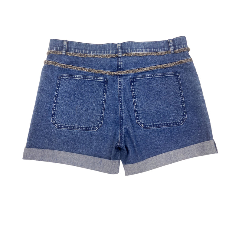 second-hand CHANEL blue denim mini shorts | Size FR38