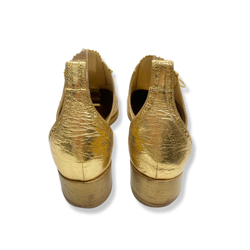 CHANEL golden leather shoes