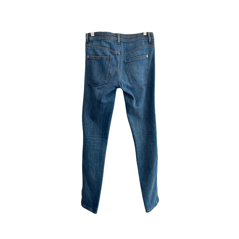pre-owned CHANEL navy jeans | Size FR36