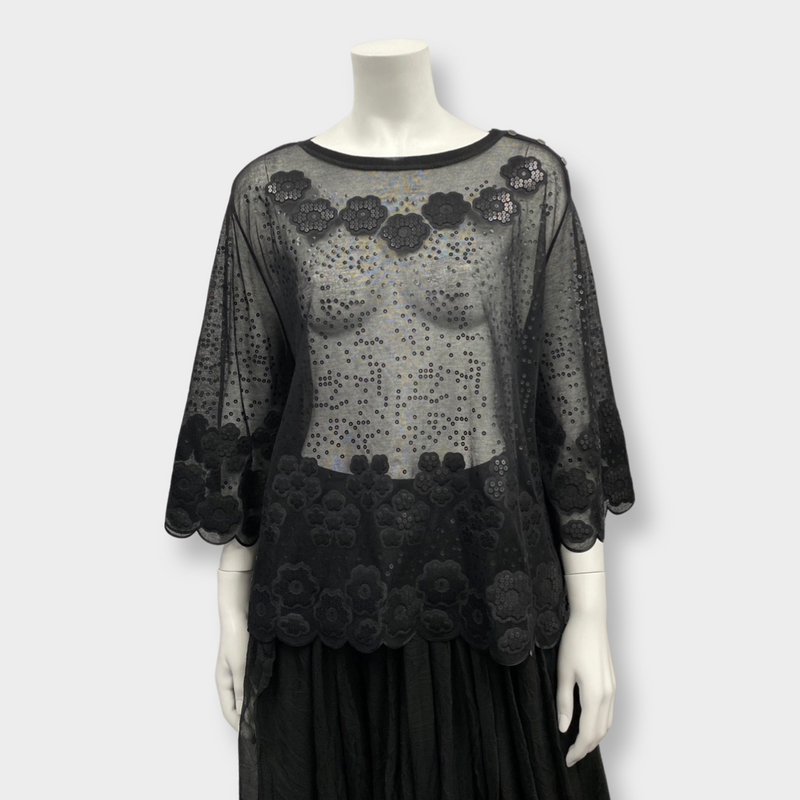 second-hand chanel mesh blouse