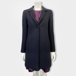 pre-loved CHANEL navy cashmere coat | Size FR38
