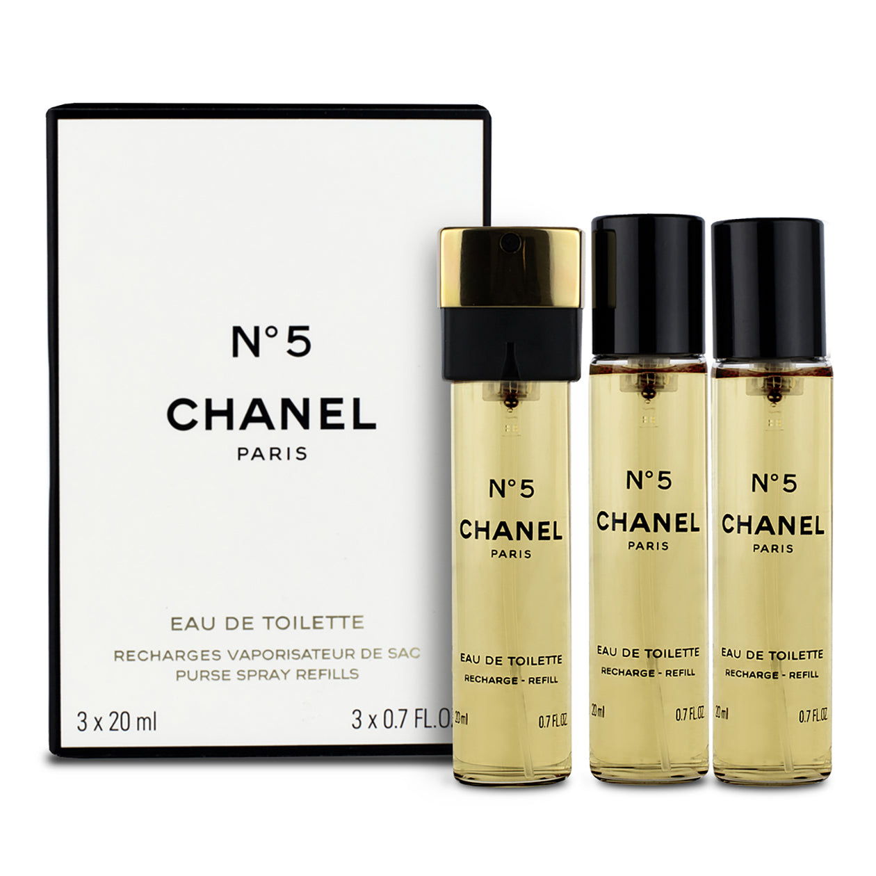 Chanel No. 5 Eau de Toilette Spray 3 X 20ml Refills