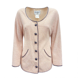 pre-loved CHANEL light pink cotton jacket | Size FR44