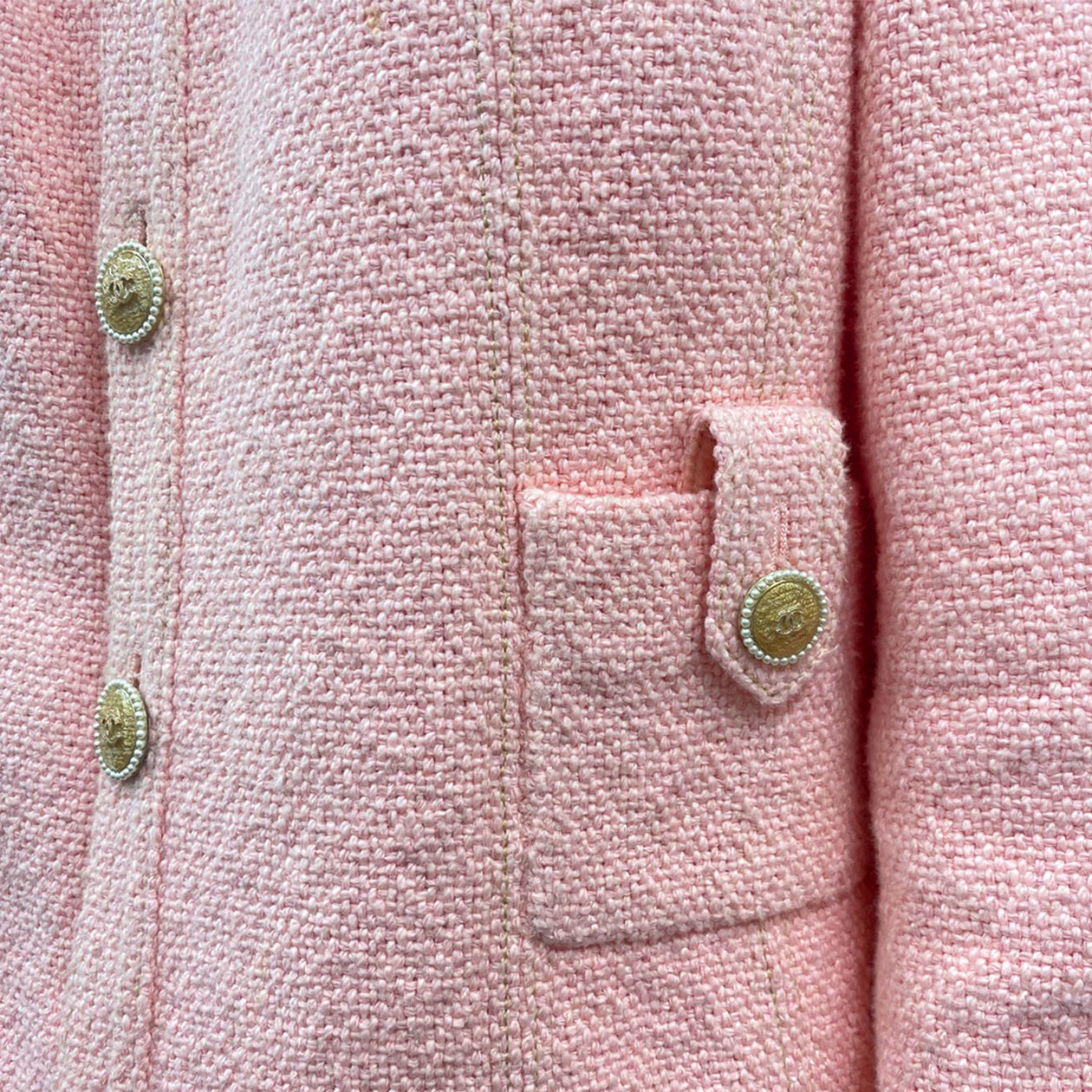 Chanel Tweed Logo Pink Sweater, Women's Fashion, Coats, Jackets